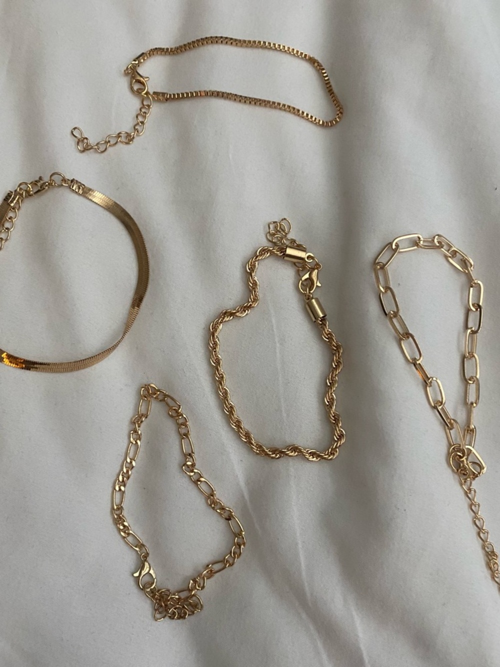 5 Fashion Gold Chain Bracelet Set - Elegant Women’s Jewelry